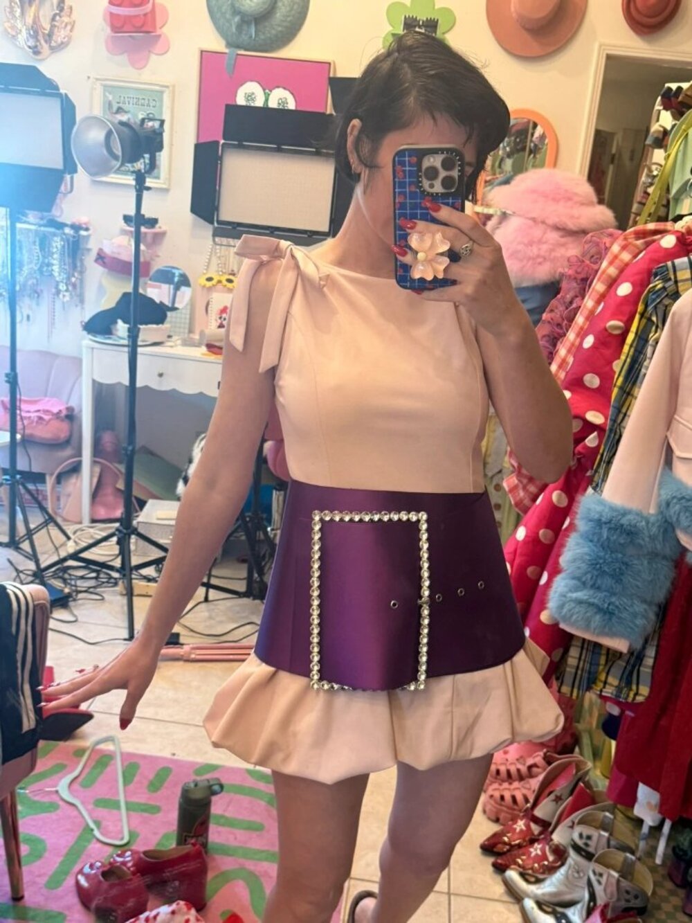Jeffrey Campbell Girlypop skirt  purple satin size XS